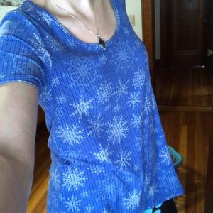 Lularoe Blue Snowflake Classic unicorn NWOT legging material